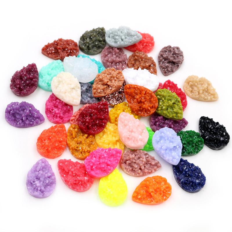 New 40pcs 10x14mm 13x18mm Drop Style Flatback Druzy Resin Cabochons for Necklace Earrings DIY Jewelry Making Supplies Findings 10x14mm
New 40pcs 10x14mm 13x18mm Drop Style Flatback Druzy Resin Cabochons for Necklace Earrings DIY Jewelry Making Supplies Findings 10x14mm