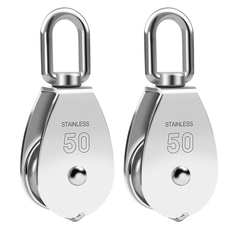 M-Modern-M50 Single Pulley Snatch Block Lifting Crane Heavy Duty Swivel Hook 304 Stainless Steel, 3/8In Rope, 800 Lbs Load (2PCS
M-Modern-M50 Single Pulley Snatch Block Lifting Crane Heavy Duty Swivel Hook 304 Stainless Steel, 3/8In Rope, 800 Lbs Load (2PCS