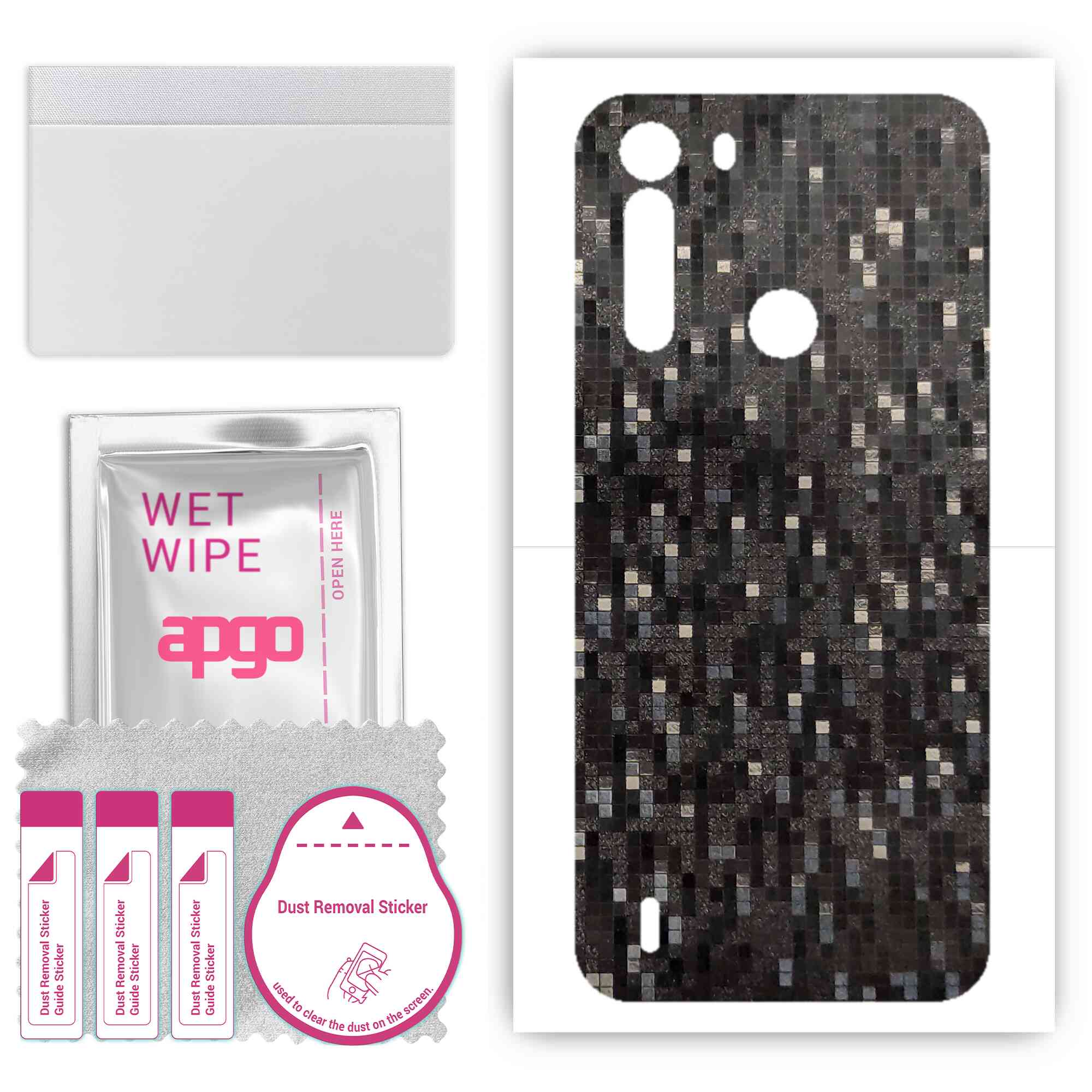 apgo Protective Skin Sticker for the back compatible with Motorola One Fusion, Wrap Film, Foil, Vinyl - Pattern Carbon Black Pixel
apgo Protective Skin Sticker for the back compatible with Motorola One Fusion, Wrap Film, Foil, Vinyl - Pattern Carbon Black Pixel