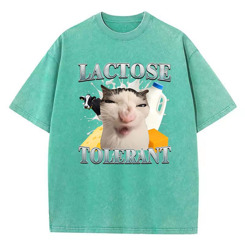 Retro T Shirt Vintage Washed Cotton T-Shirt Lactose Toleran Cat Graphic Tee Casual Streetwear Spring Summer Top Tee 3XL
Retro T Shirt Vintage Washed Cotton T-Shirt Lactose Toleran Cat Graphic Tee Casual Streetwear Spring Summer Top Tee 3XL