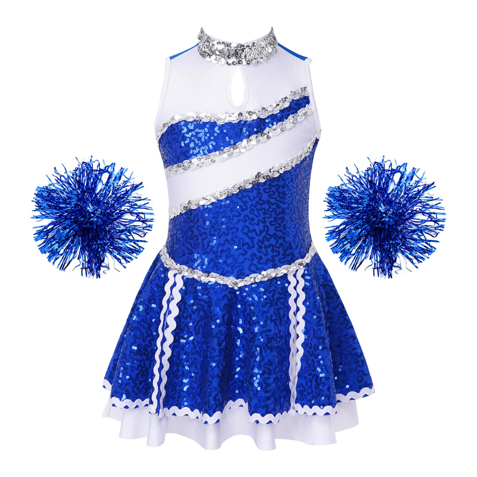 Girls Shiny Sequins Decorated Sleeveless Cheerleading Dance Dress with 2Pcs Hand Flowers 15-16 Years королівський синій колір
Girls Shiny Sequins Decorated Sleeveless Cheerleading Dance Dress with 2Pcs Hand Flowers 15-16 Years королівський синій колір