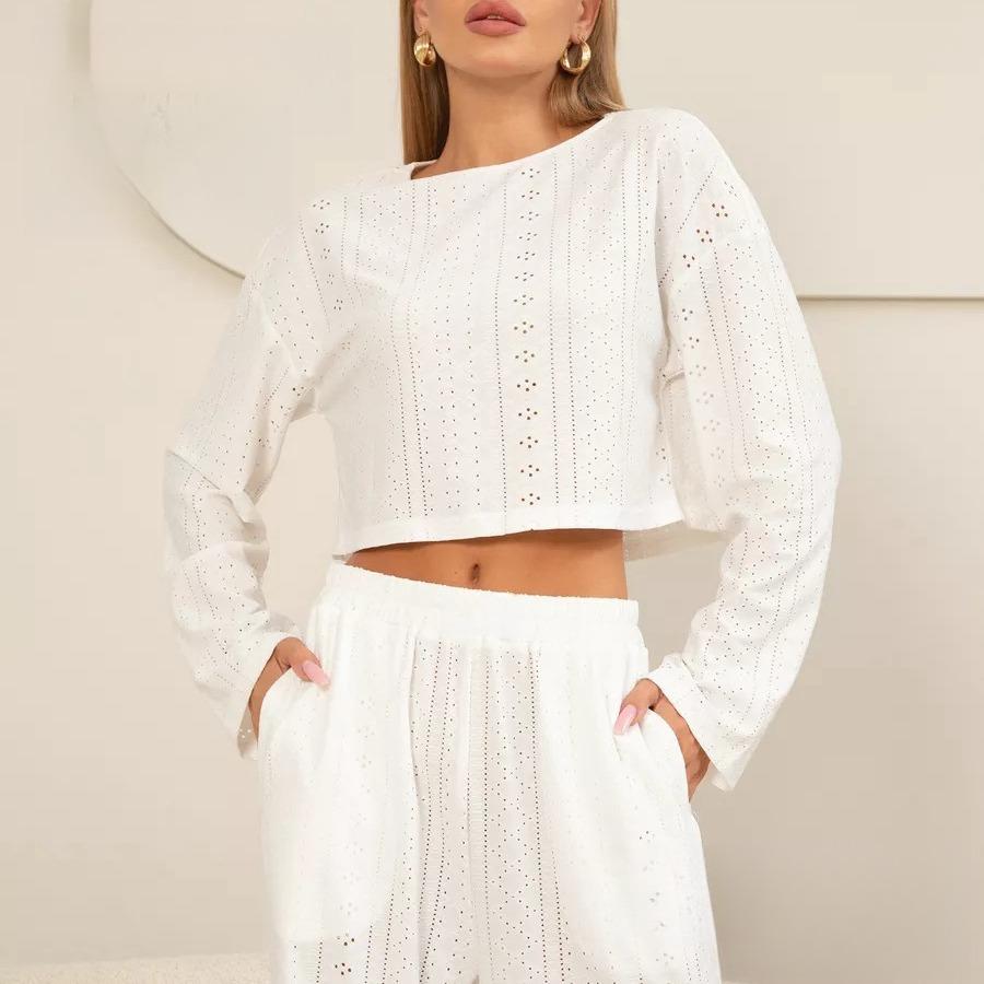 Весна Лето Однотонный Ажурный Жаккардовый Пижамный Комплект для Женщин Домашняя Одежда Сексуальная Пижама Свободные Длинные Рукава Укороченные Топы и Штаны Комплекты Из 2 Предметов Пижамы M
Весна Лето Однотонный Ажурный Жаккардовый Пижамный Комплект для Женщин Домашняя Одежда Сексуальная Пижама Свободные Длинные Рукава Укороченные Топы и Штаны Комплекты Из 2 Предметов Пижамы M