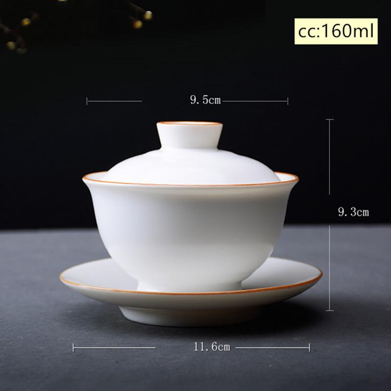 Chinese Solid Color Ceramic Gaiwan Teacup Handmade Tea Tureen Home Porcelain Tea Set Accessories Drinkware Personal Cup 160ml 11.6x9.3cm 160ml
Chinese Solid Color Ceramic Gaiwan Teacup Handmade Tea Tureen Home Porcelain Tea Set Accessories Drinkware Personal Cup 160ml 11.6x9.3cm 160ml
