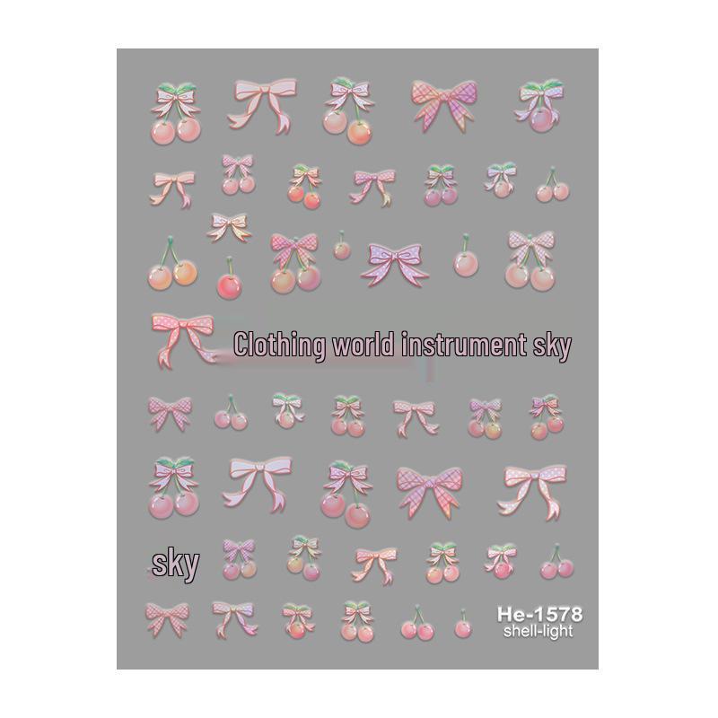 Redanco 5D Embossed Cartoon Nail Stickers - Cherry Bow 3D Decals (He1578)
Redanco 5D Embossed Cartoon Nail Stickers - Cherry Bow 3D Decals (He1578)