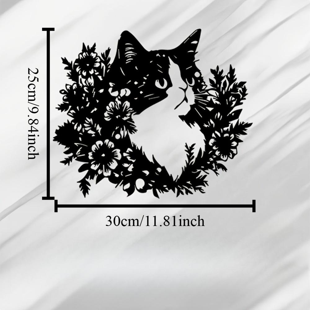 Modern Metal Wall Art Black Wreath Kitten Sculpture Outdoor Iron Decor for Garden Patio Fence Animal Lovers Gift 12in
Modern Metal Wall Art Black Wreath Kitten Sculpture Outdoor Iron Decor for Garden Patio Fence Animal Lovers Gift 12in