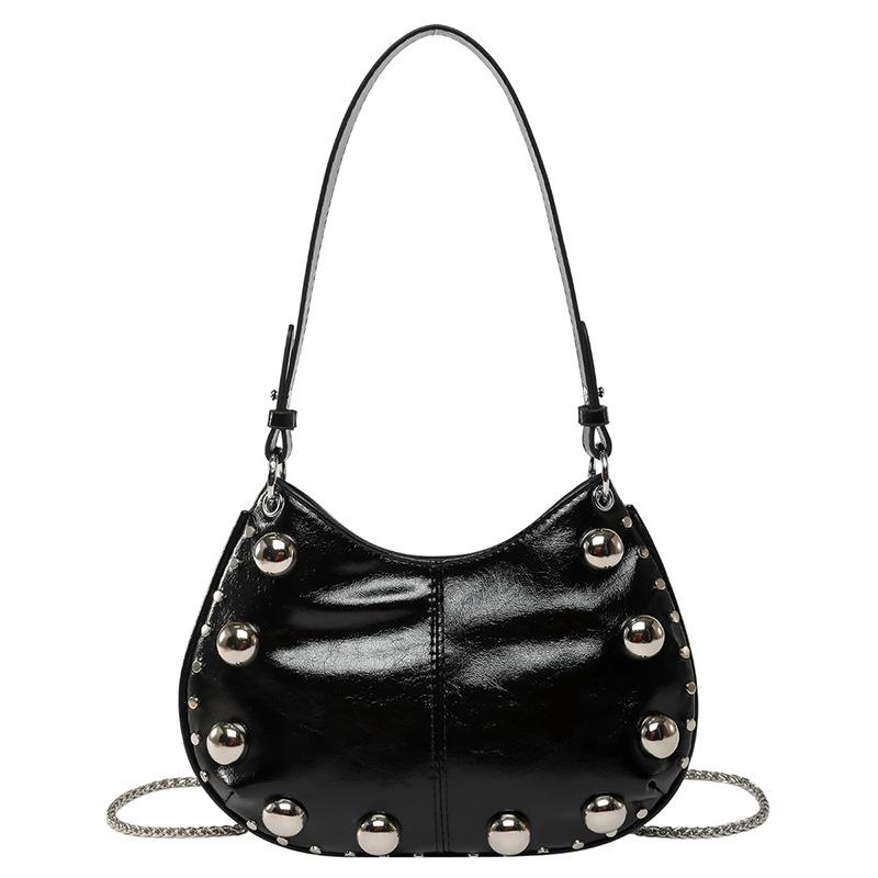 Crossbody Bag Rivets PU Underarm Bag Small Pack Solid Color Punk Style Handbags Korean Style Brown Shoulder Bag Students
Crossbody Bag Rivets PU Underarm Bag Small Pack Solid Color Punk Style Handbags Korean Style Brown Shoulder Bag Students