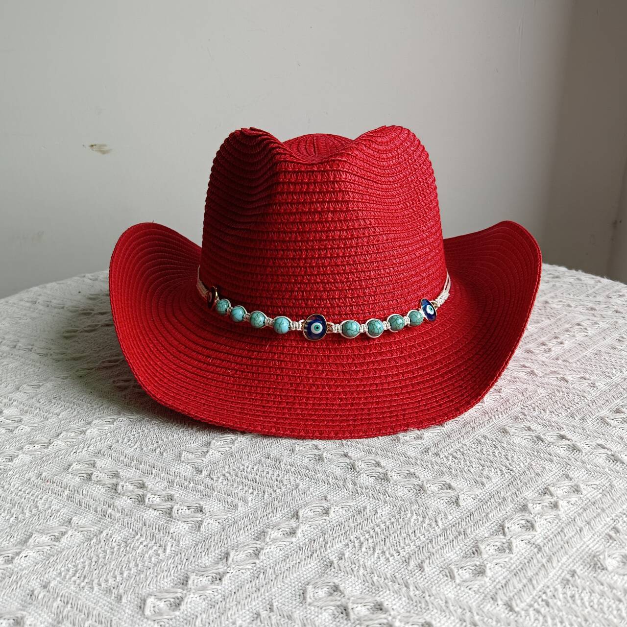 Blue straw cowboy hat men s and women s outdoor sun protection beach hat western cowboy hat wide brim hat M55-58cm
Blue straw cowboy hat men s and women s outdoor sun protection beach hat western cowboy hat wide brim hat M55-58cm