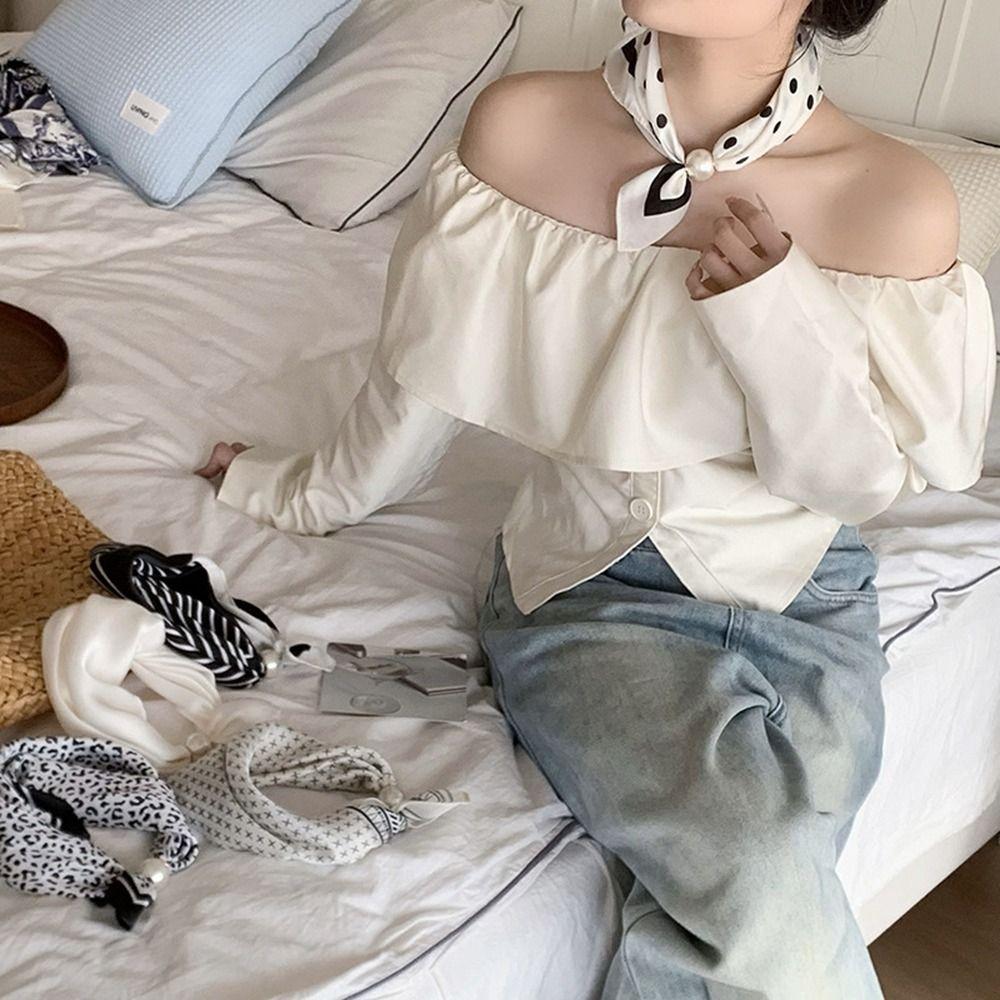Print Scarves Pearl Magnetic Buckle Scarf Flower Printed Silk Scarf Elegant Polka Dot Scarf Beach Style 14
Print Scarves Pearl Magnetic Buckle Scarf Flower Printed Silk Scarf Elegant Polka Dot Scarf Beach Style 14