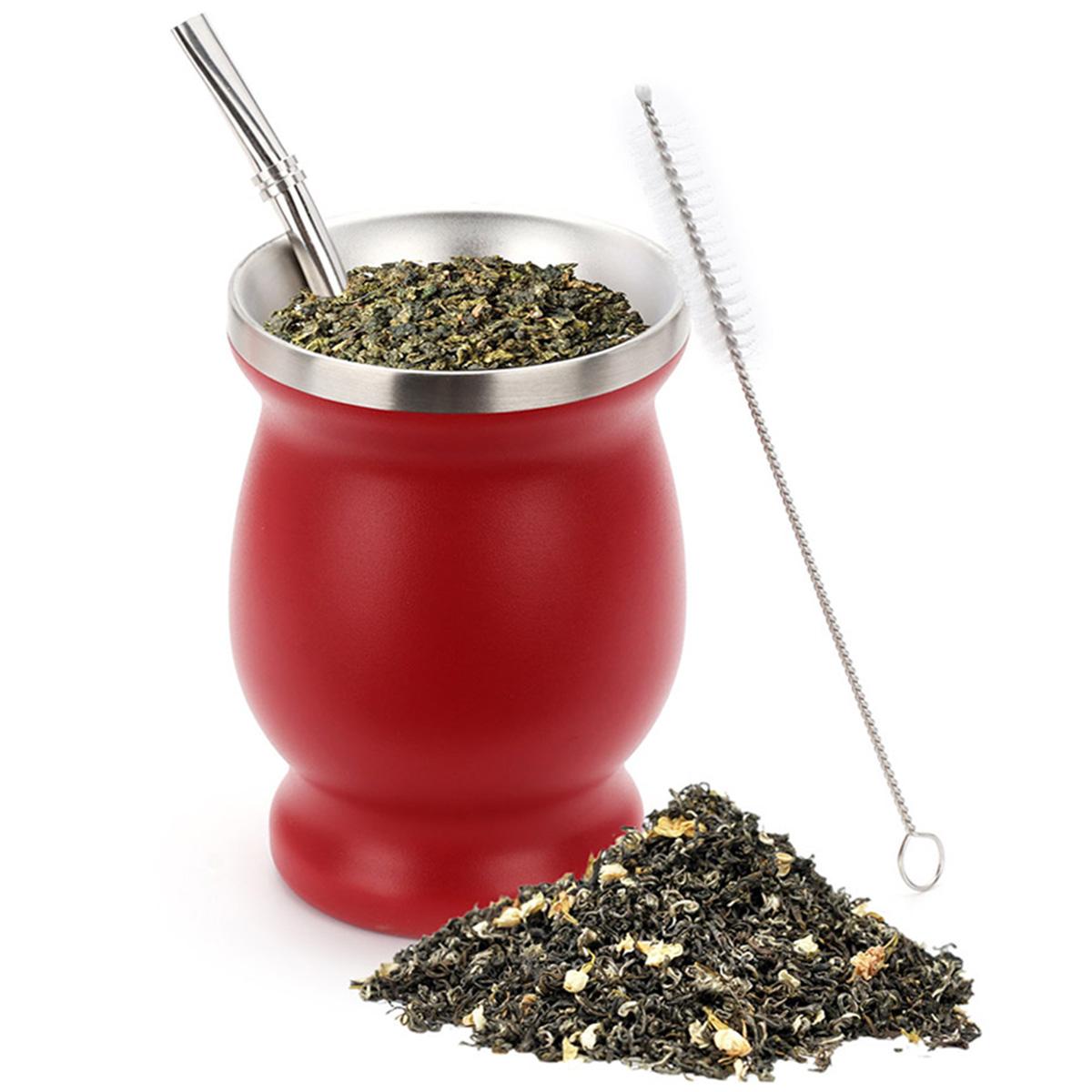 Yerba Mate Cup 304 Stainless Steel Double Wall 230ML Argentine Yerba Mate Gourd With Bombillas and Cleaning Brush Drinking Cup червоний
Yerba Mate Cup 304 Stainless Steel Double Wall 230ML Argentine Yerba Mate Gourd With Bombillas and Cleaning Brush Drinking Cup червоний