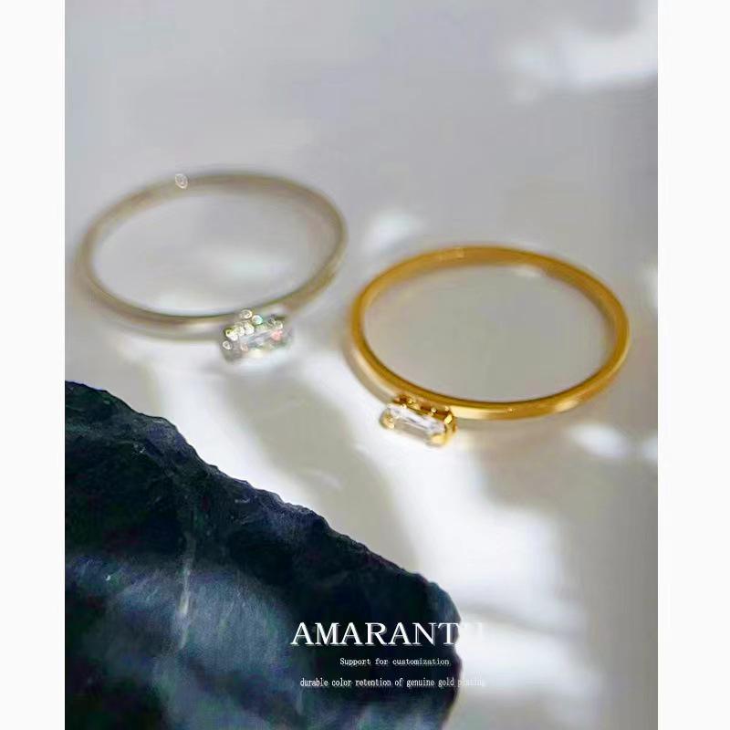 Japanese-Style Niche Luxury Square Zircon Ring: 18k Gold-Plated Thin Band in Women s Titanium Steel Size 6
Japanese-Style Niche Luxury Square Zircon Ring: 18k Gold-Plated Thin Band in Women s Titanium Steel Size 6