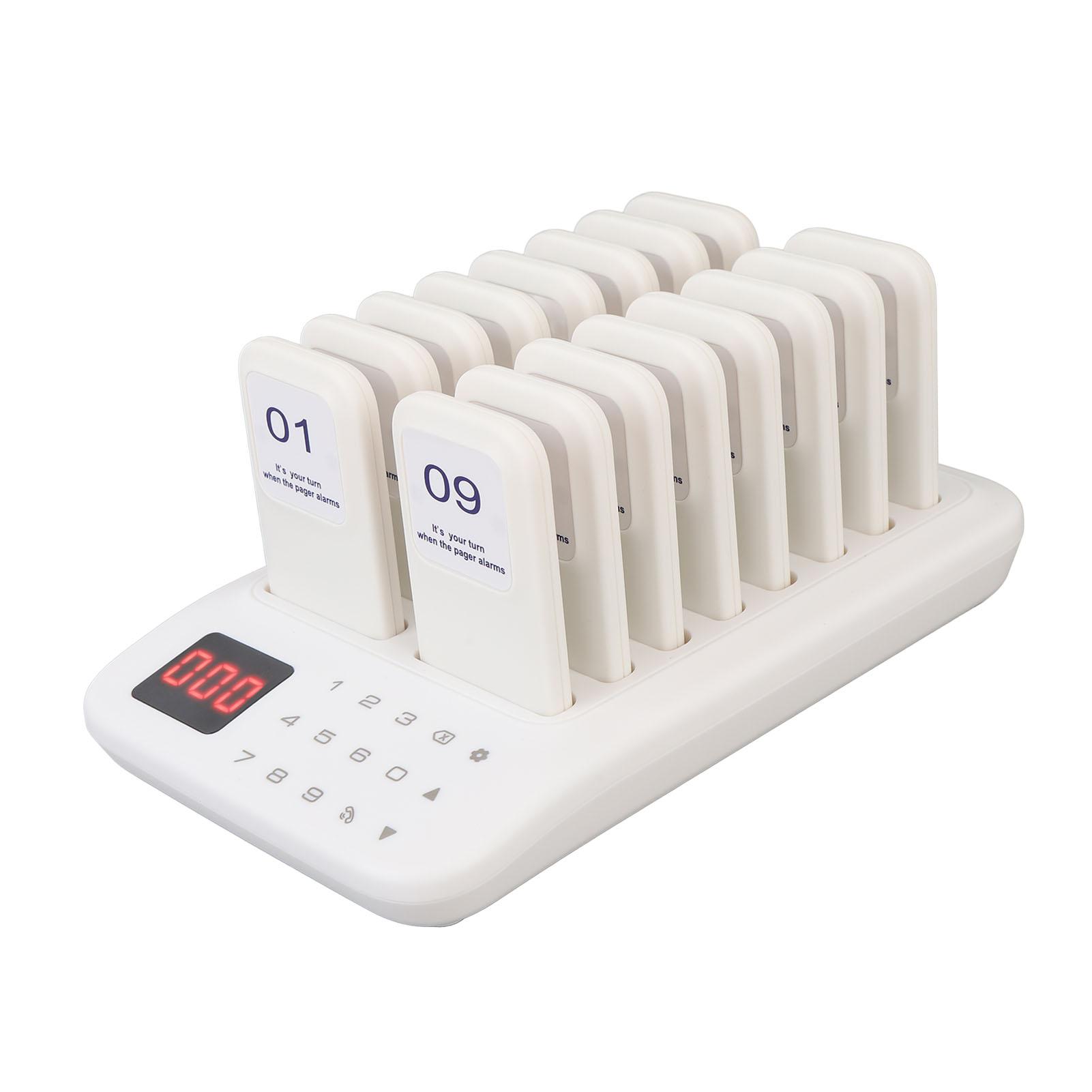 Restaurant Pager System 1 to 16 Vibration Buzzer Flashing Modes 433.92MHz 500m s Wireless Calling System Food Buzzer 12V 2A
Restaurant Pager System 1 to 16 Vibration Buzzer Flashing Modes 433.92MHz 500m s Wireless Calling System Food Buzzer 12V 2A