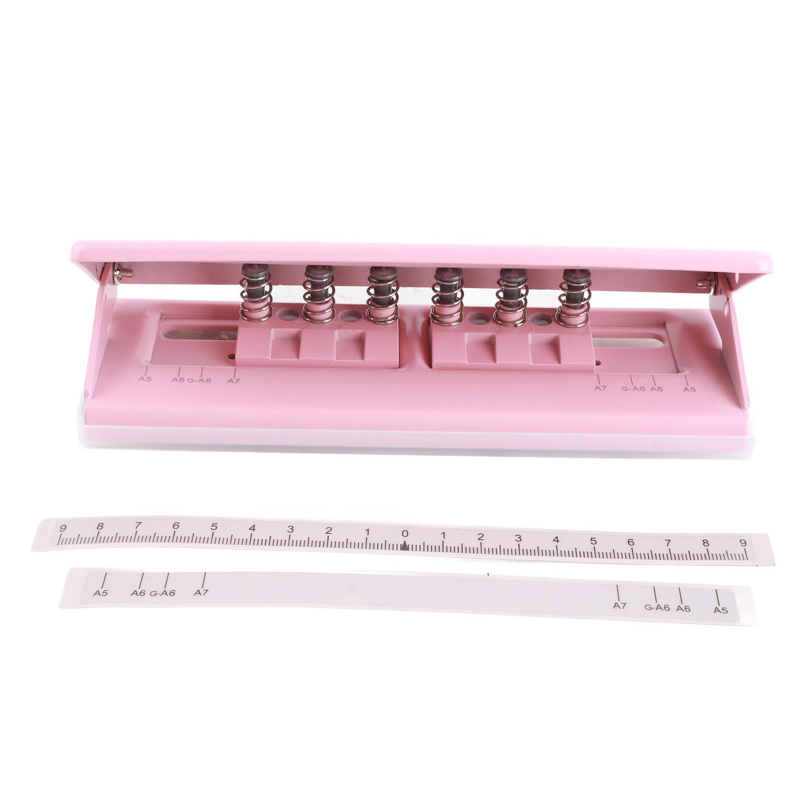 6 Hole Punch Pink Anti Slip Metal Structure Adjustable 6 Hole Spacing Paper Binding Planner Inserts
6 Hole Punch Pink Anti Slip Metal Structure Adjustable 6 Hole Spacing Paper Binding Planner Inserts