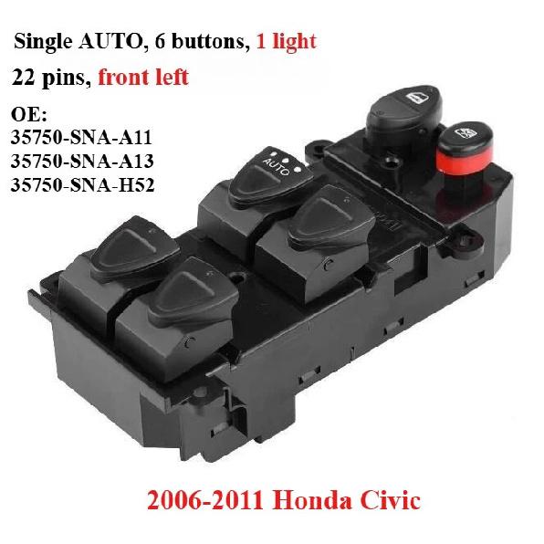 Для Honda Civic 2006- Электростеклоподъемник Автомобильный Выключатель Питания Кнопка Передний Левый Правый 35750 83593-S04-9500 1pc 06-11 FL 22PIN-A
Для Honda Civic 2006- Электростеклоподъемник Автомобильный Выключатель Питания Кнопка Передний Левый Правый 35750 83593-S04-9500 1pc 06-11 FL 22PIN-A