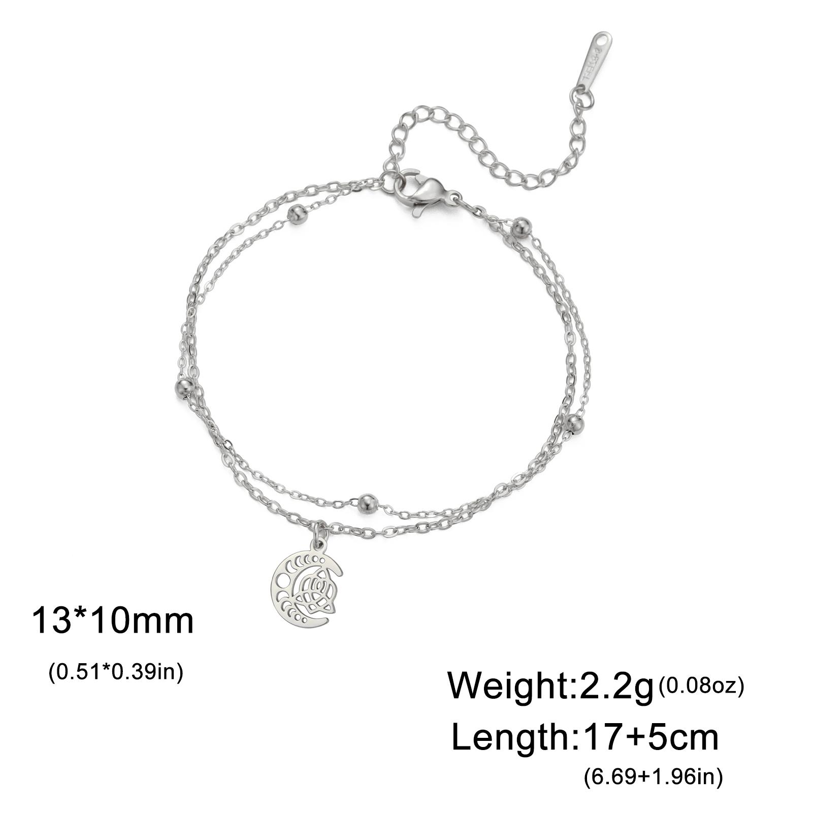 LIKGREAT Irish Triquetra Knot Crescent Moon Bracelets Stainless Steel Trinity Triple Moons Goddess Fertility Amulet Women Gifts 17-22cm
LIKGREAT Irish Triquetra Knot Crescent Moon Bracelets Stainless Steel Trinity Triple Moons Goddess Fertility Amulet Women Gifts 17-22cm