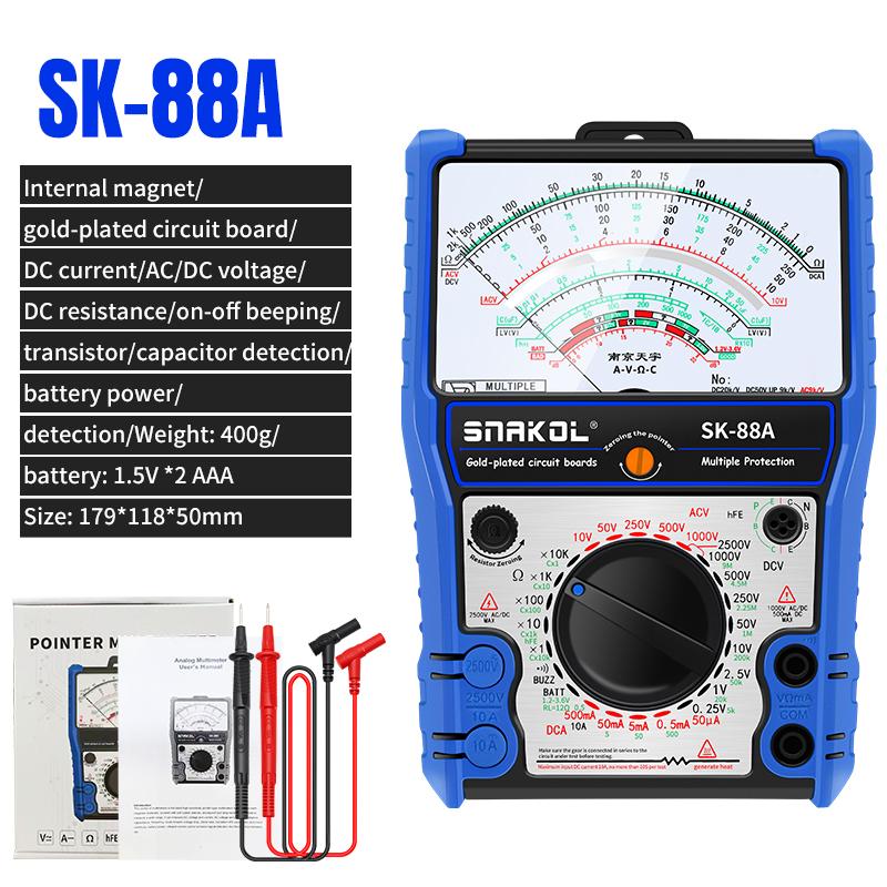 SNAKOL SK88C External Magnetic Pointer Anti-Burn High-Precision Multimeter Universal Meter High-Precision Mechanical Multimeter
SNAKOL SK88C External Magnetic Pointer Anti-Burn High-Precision Multimeter Universal Meter High-Precision Mechanical Multimeter
