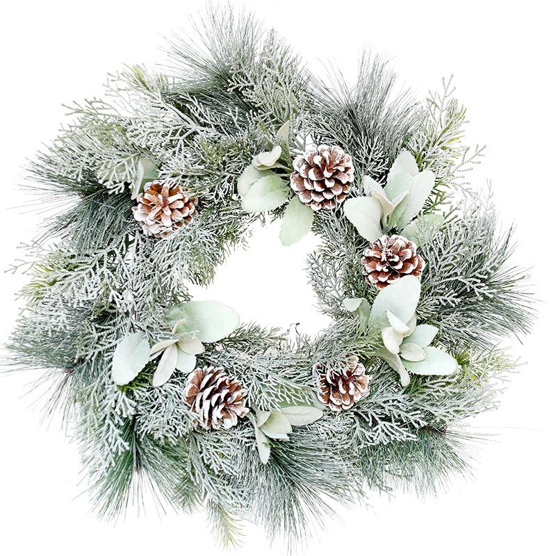 50Cm Pine Needles Mixed with Pine Cones Pe Sheep Ear Leaves Sprayed White Christmas Decorations Simulated Cypress Leaves 50Cm/515g
50Cm Pine Needles Mixed with Pine Cones Pe Sheep Ear Leaves Sprayed White Christmas Decorations Simulated Cypress Leaves 50Cm/515g
