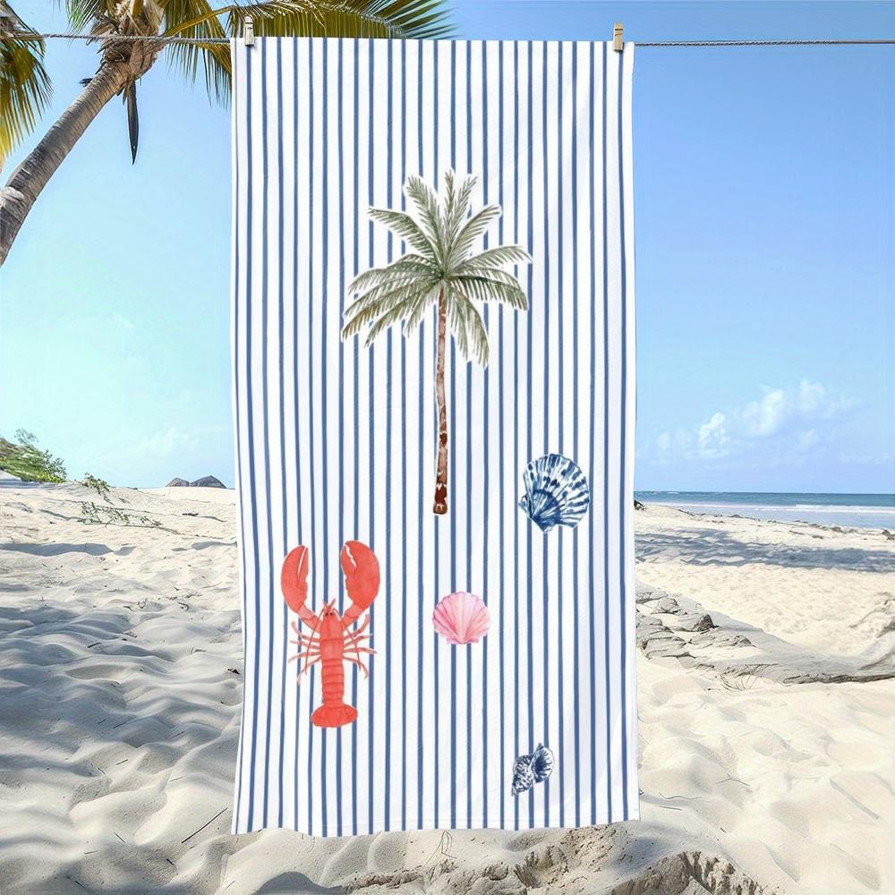 Beach Themed Striped Palm Tree Lobster Shells Towel, Summer Fun Quick Dry Soft W30*H60(CM)
Beach Themed Striped Palm Tree Lobster Shells Towel, Summer Fun Quick Dry Soft W30*H60(CM)