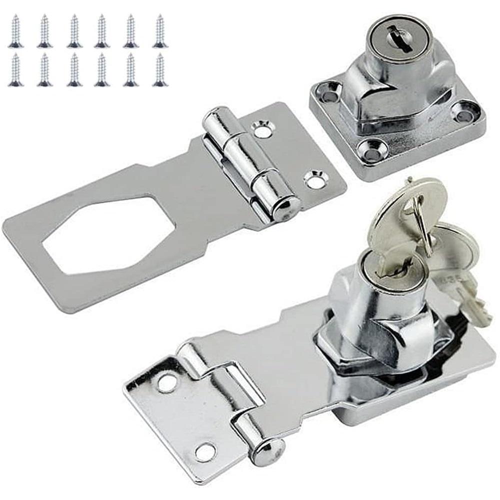 2-piece door lock with keys and padlock, heavy-duty attic hatch lock
2-piece door lock with keys and padlock, heavy-duty attic hatch lock