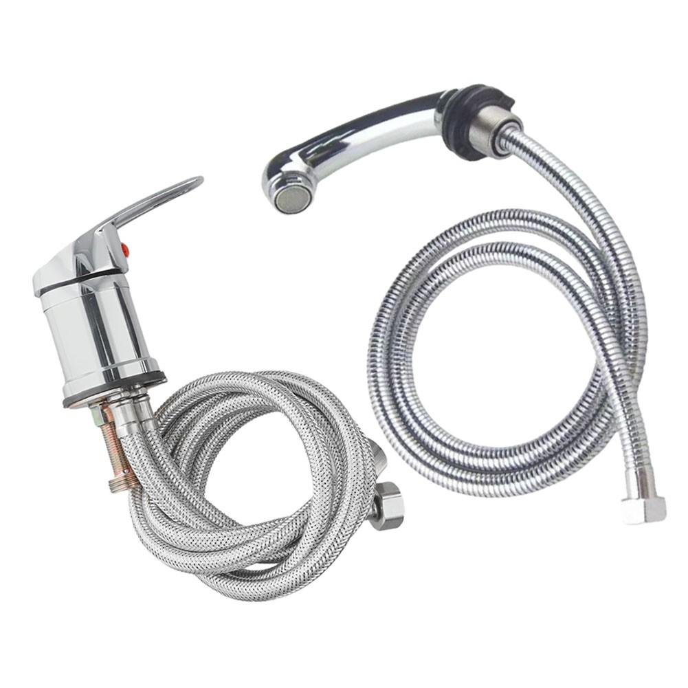 Complete Set of Chrome Mixer Faucet and Hand Shower for Shampoo Station Setup
Complete Set of Chrome Mixer Faucet and Hand Shower for Shampoo Station Setup