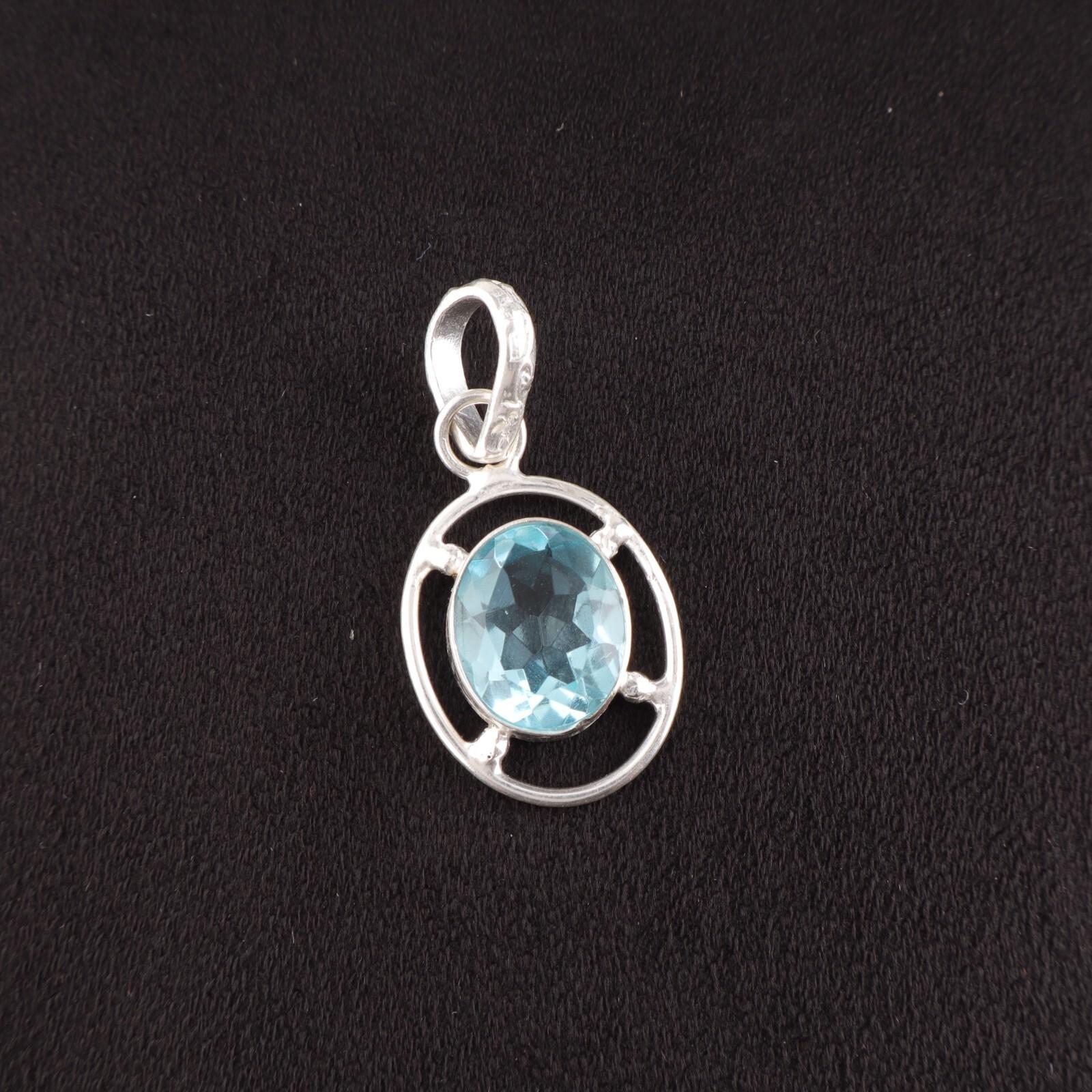 Natural Sky Blue Topaz Gemstone 925 Sterling Silver Jewelry Handcrafted Pendant PP-6-6
Natural Sky Blue Topaz Gemstone 925 Sterling Silver Jewelry Handcrafted Pendant PP-6-6
