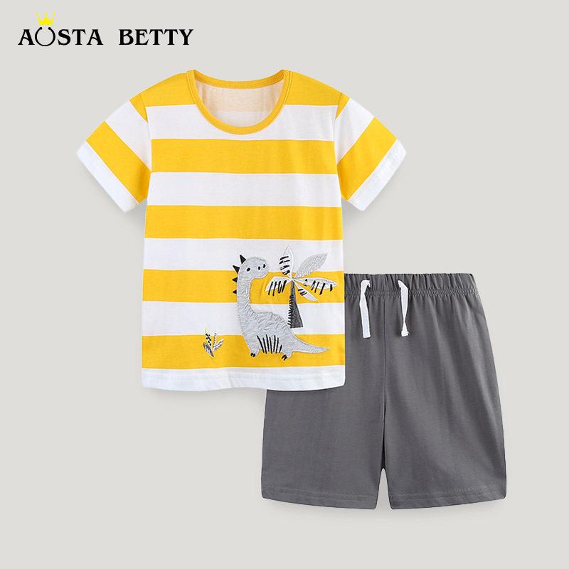 Summer Boys Dinosaur Embroidery Cotton Two-Piece Set - European & American Style 7 Years (125cm)
Summer Boys Dinosaur Embroidery Cotton Two-Piece Set - European & American Style 7 Years (125cm)