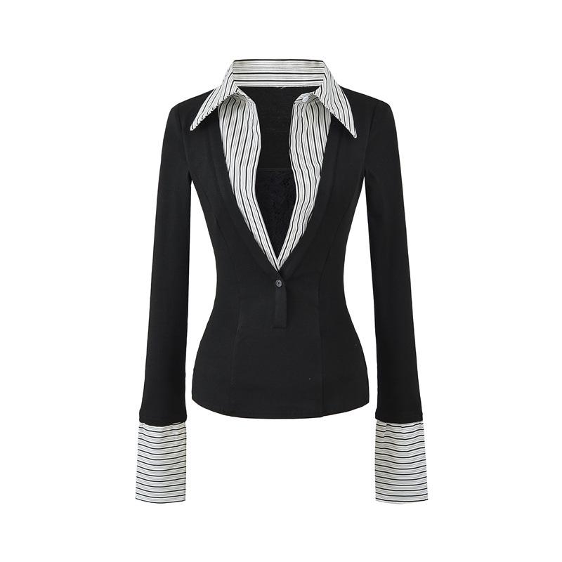 Korean Style Patchwork Striped Long Sleeve T-shirt for Women, Waist-Cinching Design, Casual & Sexy, Spring/Autumn Top Medium чёрный
Korean Style Patchwork Striped Long Sleeve T-shirt for Women, Waist-Cinching Design, Casual & Sexy, Spring/Autumn Top Medium чёрный