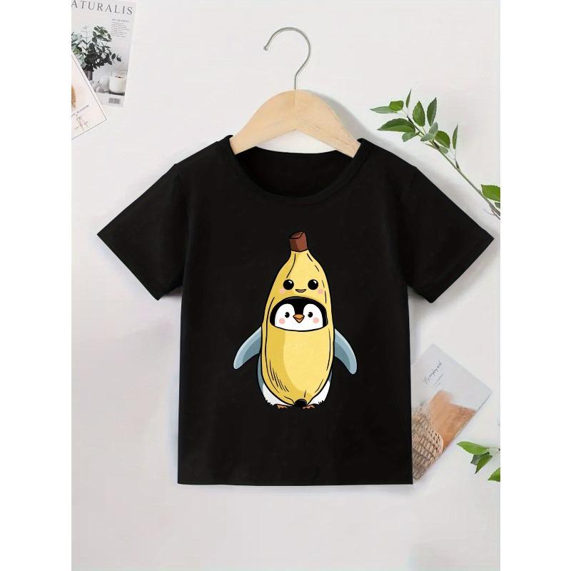 European sizes Penguin with Banana Hood Boys and Girls New Casual Short-sleeved T-shirt Summer Children s Round Neck Clothing Printed T-shirt 98cm чёрный
European sizes Penguin with Banana Hood Boys and Girls New Casual Short-sleeved T-shirt Summer Children s Round Neck Clothing Printed T-shirt 98cm чёрный