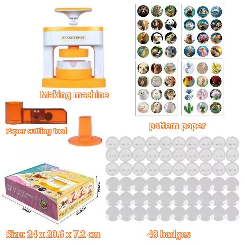 Badge Button Maker Machine Set DIY Pin Button Press Badges Maker Machine with 48Pcs Button Parts Picture Circle Cutter Kid Gifts
Badge Button Maker Machine Set DIY Pin Button Press Badges Maker Machine with 48Pcs Button Parts Picture Circle Cutter Kid Gifts