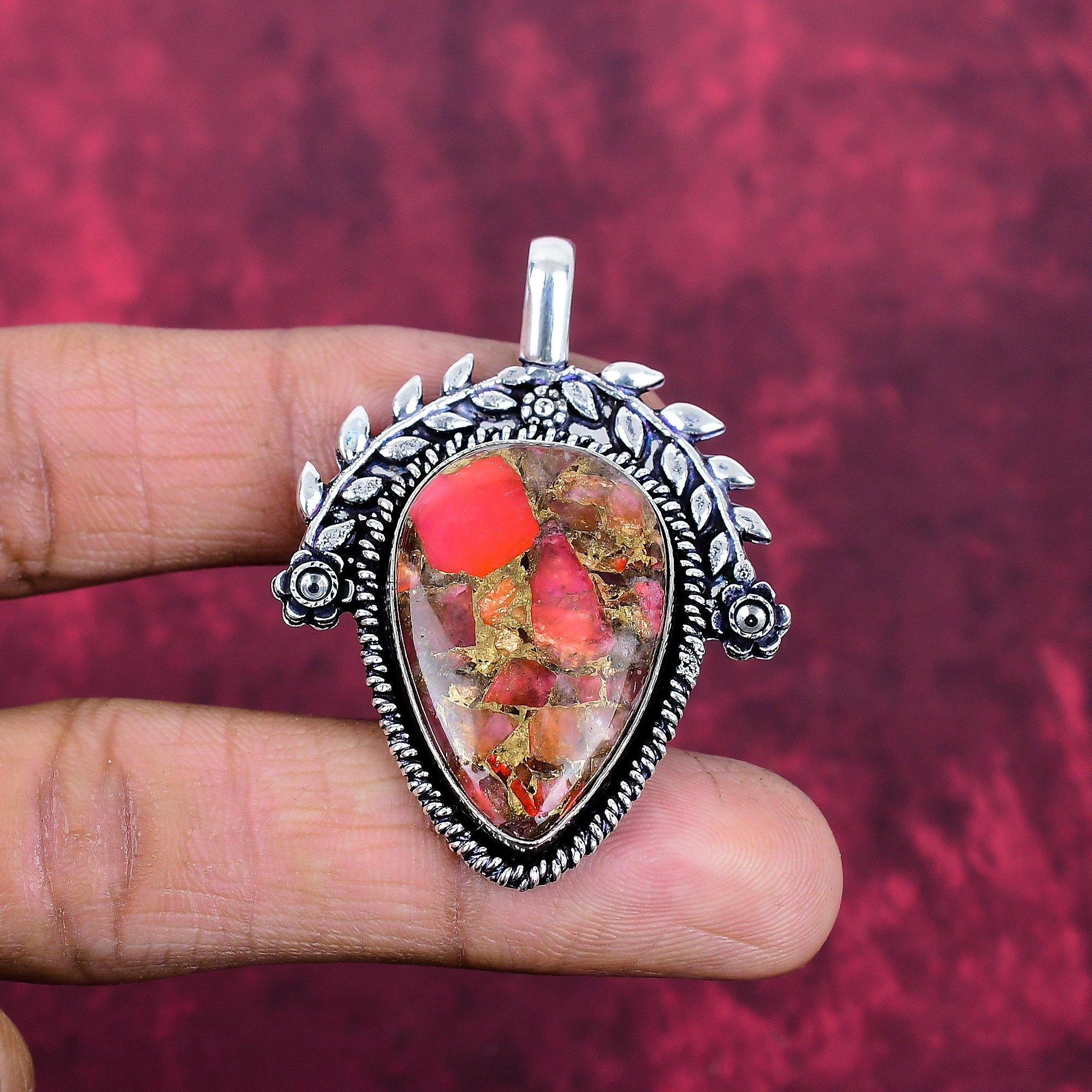 Spiny Oyster Copper Turquoise Pendant, 925 Solid Sterling Silver Jewelry, Gemstone Pendant, Gift For Her Handmade Dainty Jewelry 2.04 Inches
Spiny Oyster Copper Turquoise Pendant, 925 Solid Sterling Silver Jewelry, Gemstone Pendant, Gift For Her Handmade Dainty Jewelry 2.04 Inches