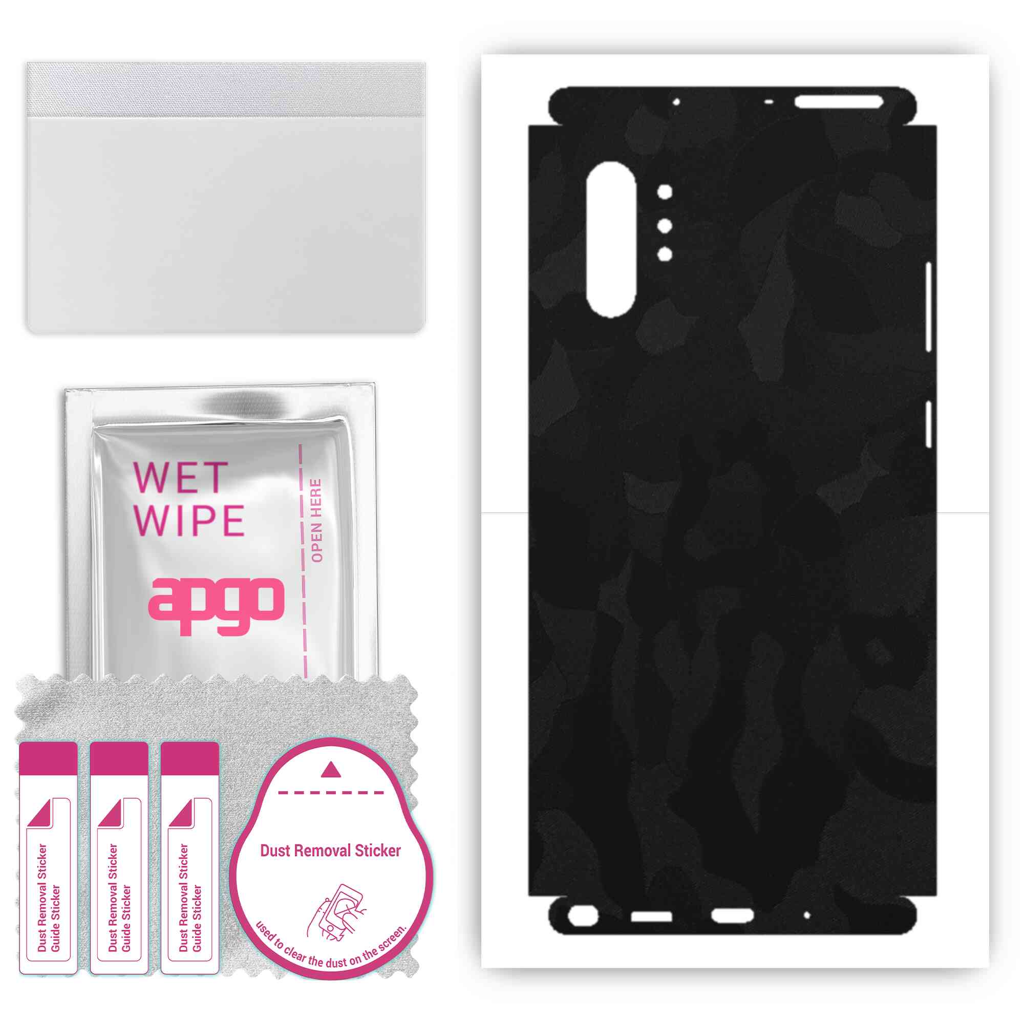 Apgo Protective Skin Sticker for the back+sides compatible with Samsung Galaxy Note 10 Plus, Full Wrap Film, Foil, Vinyl - Pattern Black Camo
Apgo Protective Skin Sticker for the back+sides compatible with Samsung Galaxy Note 10 Plus, Full Wrap Film, Foil, Vinyl - Pattern Black Camo