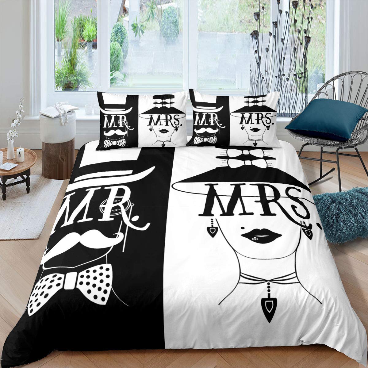 Funny Creative Mr & Mrs Duvet Cover - Black and Red, Love Man Mustache & Woman Lip Design, Twin Size (135x200cm)
Funny Creative Mr & Mrs Duvet Cover - Black and Red, Love Man Mustache & Woman Lip Design, Twin Size (135x200cm)