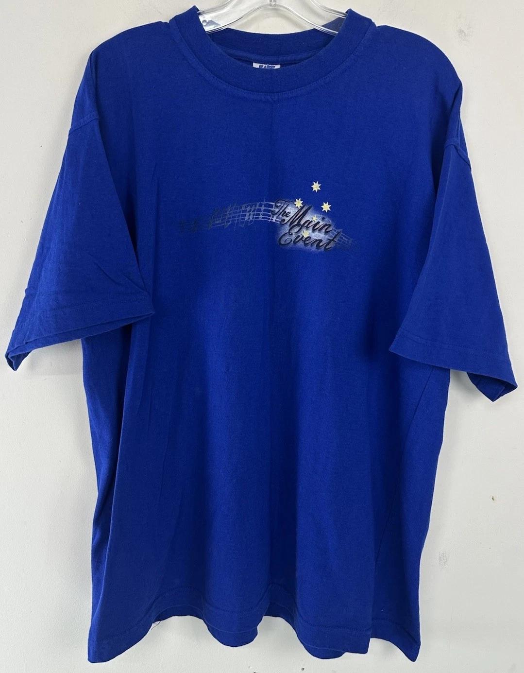 Vintage The Main Event AUSTRALIA 1998 Tour Shirt XL Farnham Newton-John Warlow 3XL
Vintage The Main Event AUSTRALIA 1998 Tour Shirt XL Farnham Newton-John Warlow 3XL