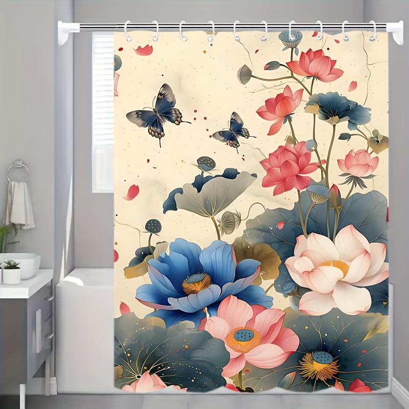 Lotus Butterfly Shower Curtain - Polyester, Hooks Included, All-Season Home Decor, Privacy Protection, Multiple Sizes W60H190(CM)-1 Pcs
Lotus Butterfly Shower Curtain - Polyester, Hooks Included, All-Season Home Decor, Privacy Protection, Multiple Sizes W60H190(CM)-1 Pcs
