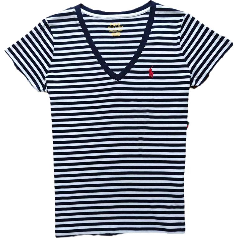 Polo Ralph Lauren Striped Logo Embroidered V-Neck Straight Cut Short Sleeve T-Shirt Women T-Shirts Navy-Blue 211698035-046 XS
Polo Ralph Lauren Striped Logo Embroidered V-Neck Straight Cut Short Sleeve T-Shirt Women T-Shirts Navy-Blue 211698035-046 XS