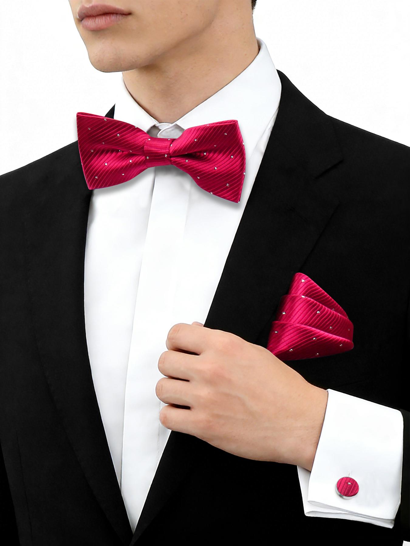 55 Styles Men Bow Tie Sets 3 Pcs Luxury Classic Stripe Pocket Square Cufflinks Paisley Floral Polka Dot Wedding Business
55 Styles Men Bow Tie Sets 3 Pcs Luxury Classic Stripe Pocket Square Cufflinks Paisley Floral Polka Dot Wedding Business