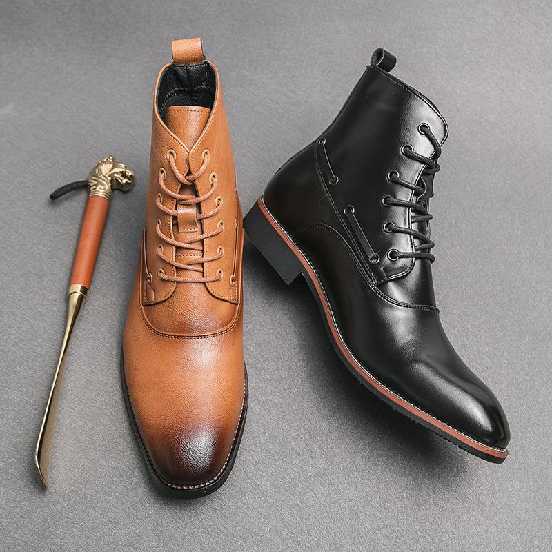 High-top pointed men s leather boots spring and autumn large-size youth medium boots personalized polishing fashion lace-up Martin boots 46 коричневий
High-top pointed men s leather boots spring and autumn large-size youth medium boots personalized polishing fashion lace-up Martin boots 46 коричневий