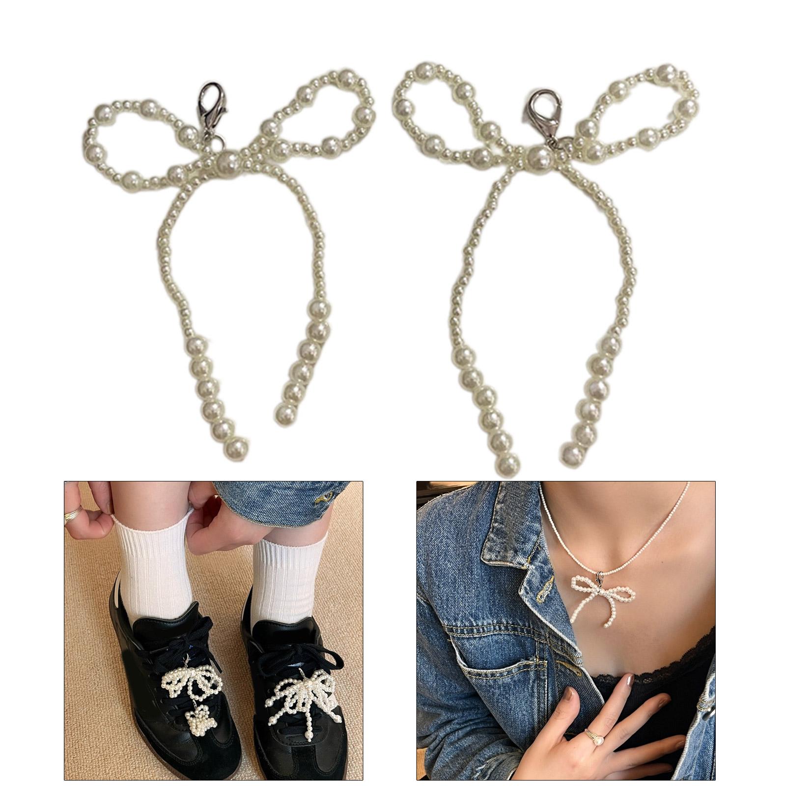 Chic Bowknot Pearls Shoe Charms Stylish Beaded Sneakers and Heels Hanging Decoration for Daily Wear Dates Parties G
Chic Bowknot Pearls Shoe Charms Stylish Beaded Sneakers and Heels Hanging Decoration for Daily Wear Dates Parties G