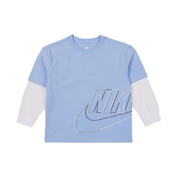 Футболка Nike Kids Logo Patchwork Fake из двух частей с круглым вырезом и длинными рукавами, детские топы, светло-голубые FN9194-479 S
Футболка Nike Kids Logo Patchwork Fake из двух частей с круглым вырезом и длинными рукавами, детские топы, светло-голубые FN9194-479 S