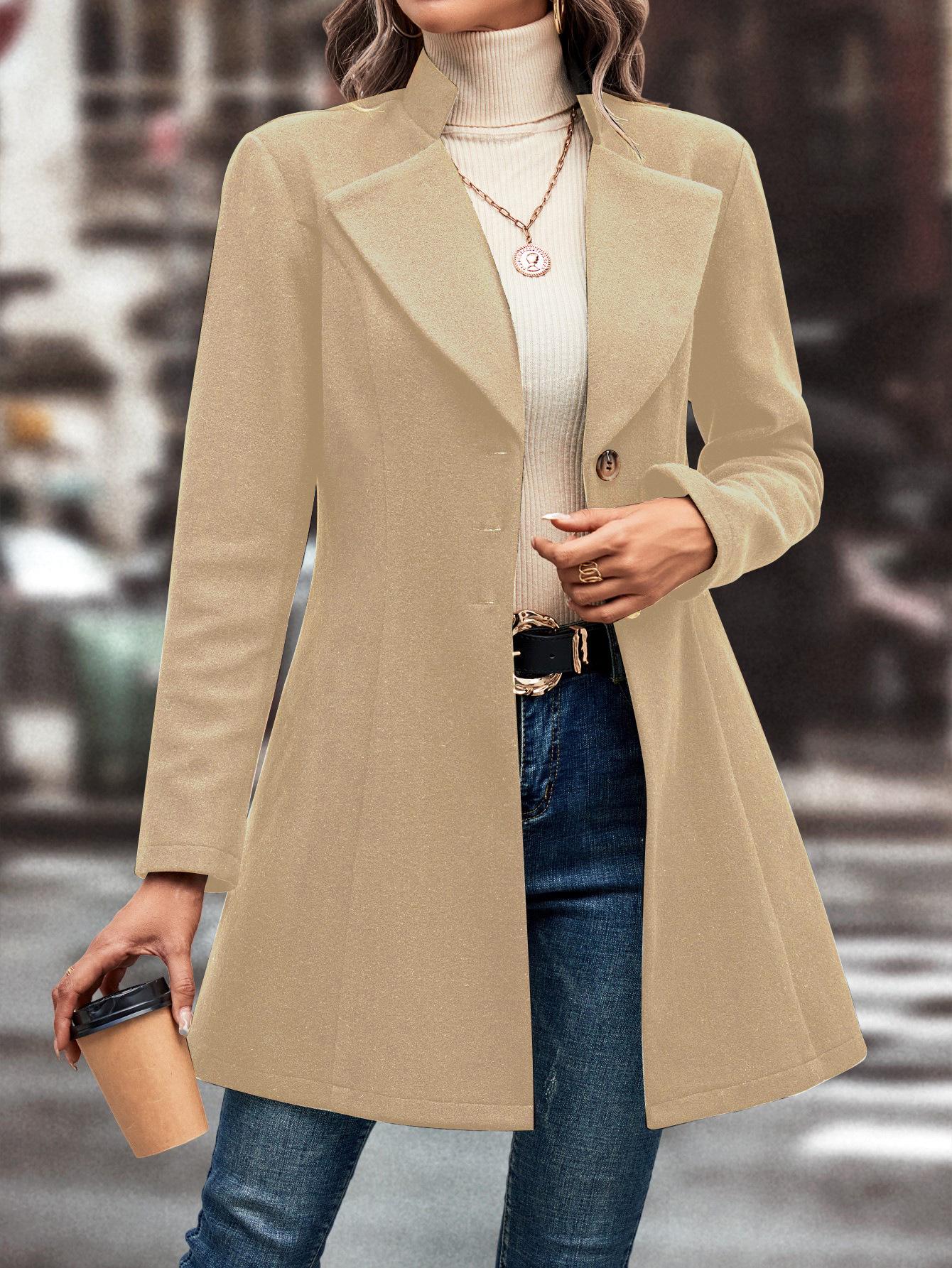 Women s European & American INS Fashion Solid Color Lapel Woolen Coat for Autumn/Winter L
Women s European & American INS Fashion Solid Color Lapel Woolen Coat for Autumn/Winter L