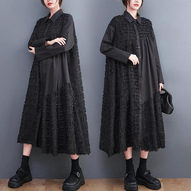 Korean Retro Mesh Spliced Loose Long Sleeve Dress One Size чёрный
Korean Retro Mesh Spliced Loose Long Sleeve Dress One Size чёрный