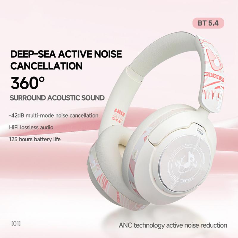 GT1 Bluetooth-compatible 5.4 Wireless Headset ANC Noise Reduction Gaming Headphones Pink
GT1 Bluetooth-compatible 5.4 Wireless Headset ANC Noise Reduction Gaming Headphones Pink