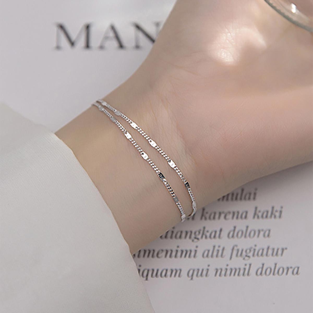 Minimalist Korean Stainless Steel Double-Layer Sequin Spliced Bracelet - Trendy and Elegant Lady s Design
Minimalist Korean Stainless Steel Double-Layer Sequin Spliced Bracelet - Trendy and Elegant Lady s Design
