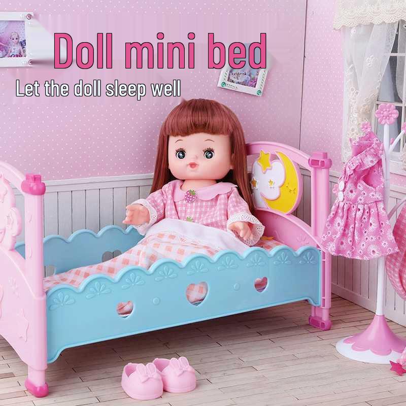 Princess Doll Bed with Mosquito Net & Cradle for Girls Pretend Play Standard 
Princess Doll Bed with Mosquito Net & Cradle for Girls Pretend Play Standard