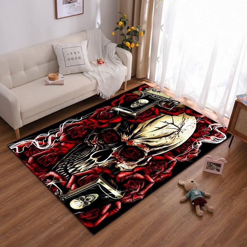 Skull with Red Roses and Guns Design Carpet, Gothic Art Style Decor Suitable for use as an anti-slip for living room bedroom sofas 40x60cm( 15x23in )
Skull with Red Roses and Guns Design Carpet, Gothic Art Style Decor Suitable for use as an anti-slip for living room bedroom sofas 40x60cm( 15x23in )