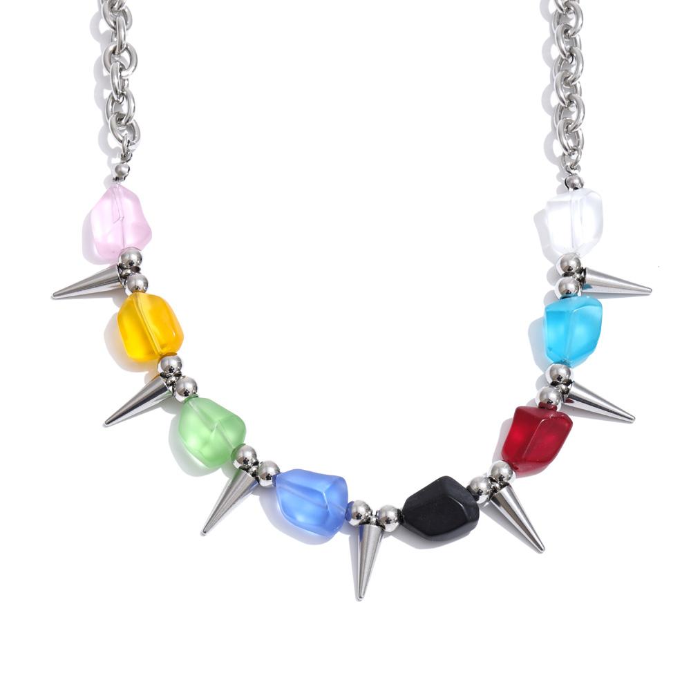 Yhpup 2026 Arrivals Stainless Steel Colorful Acrylic Rivet Drop Necklace Hip-Hop Nightclub Party Wear Unisex Jewelry
Yhpup 2026 Arrivals Stainless Steel Colorful Acrylic Rivet Drop Necklace Hip-Hop Nightclub Party Wear Unisex Jewelry