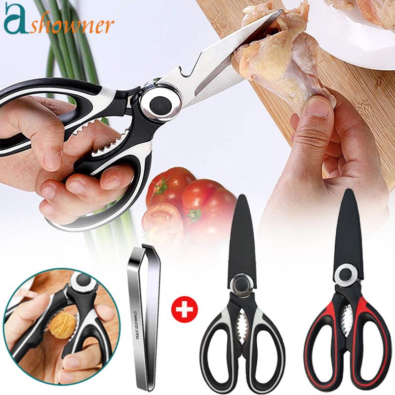 Kitchen Scissors Chicken Bone Scissors Meat Cutting Scissors Stainless Steel Vegetable Seafood Clippers Opening Bottle