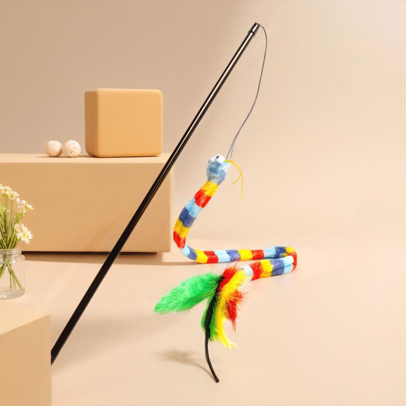 Cat Teaser Toy Feather Simulation Caterpillar Teasing Interactive Kitten Toy Self High Durable Bite Cat Toy Accessories зелений
Cat Teaser Toy Feather Simulation Caterpillar Teasing Interactive Kitten Toy Self High Durable Bite Cat Toy Accessories зелений