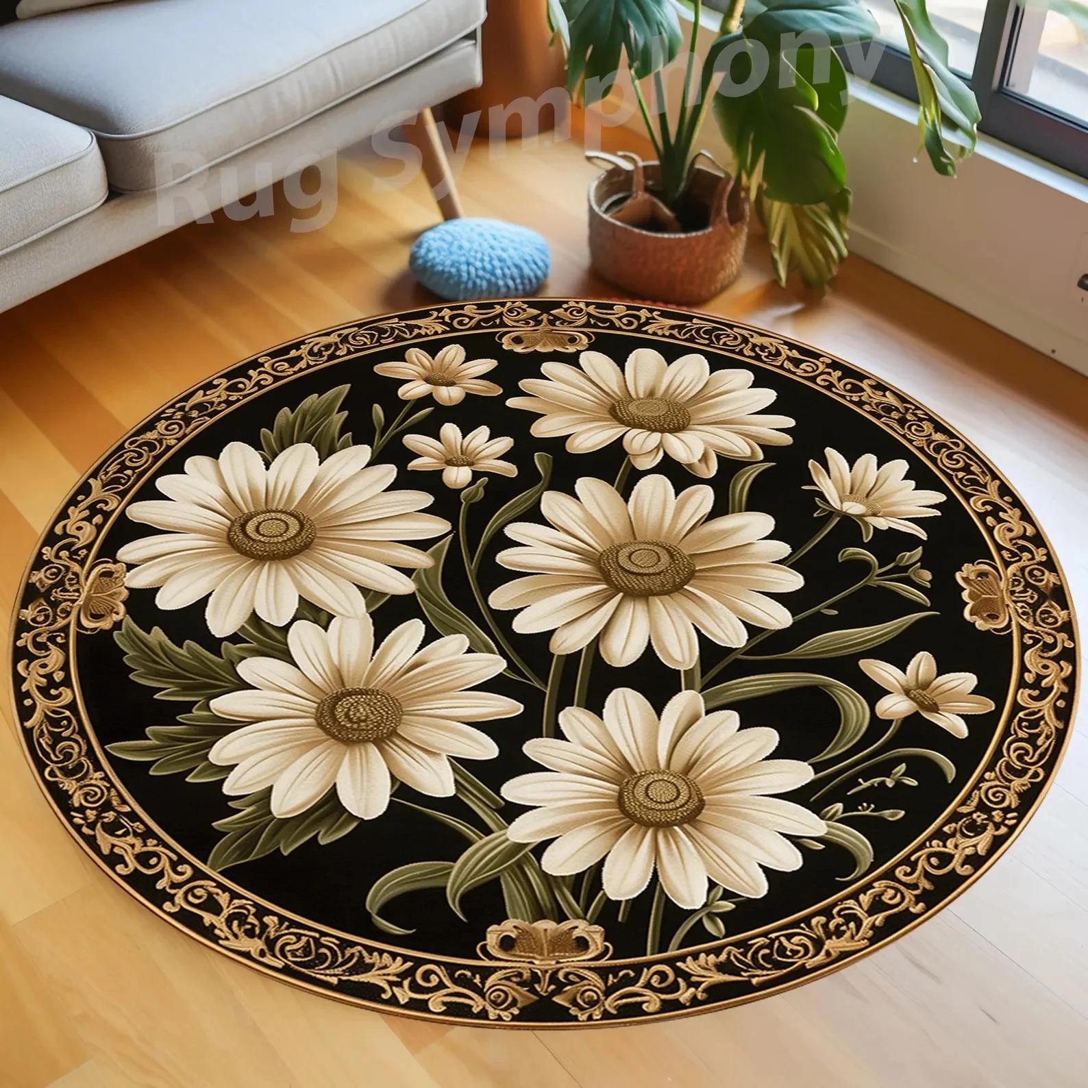 Flower shaped circular anti slip waterproof retro flower style small fresh floor mat, door mat, living room bedroom floor mat 60cm
Flower shaped circular anti slip waterproof retro flower style small fresh floor mat, door mat, living room bedroom floor mat 60cm