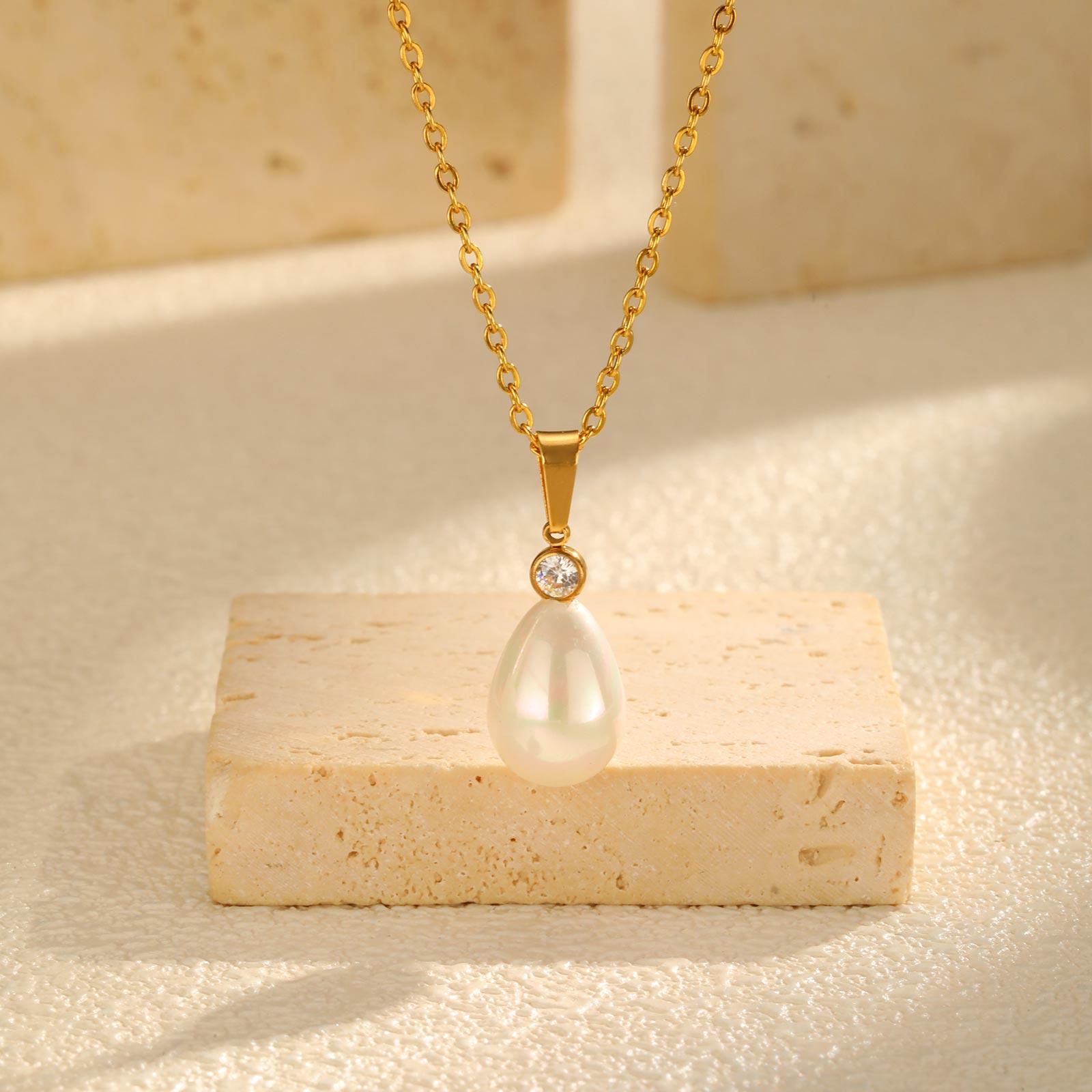 Exquisite Zircon Imitation Pearl Pendant Necklace for Women,Gold Color Stainless Steel Water Drop Necklaces,Fashion Jewelry Gift
Exquisite Zircon Imitation Pearl Pendant Necklace for Women,Gold Color Stainless Steel Water Drop Necklaces,Fashion Jewelry Gift