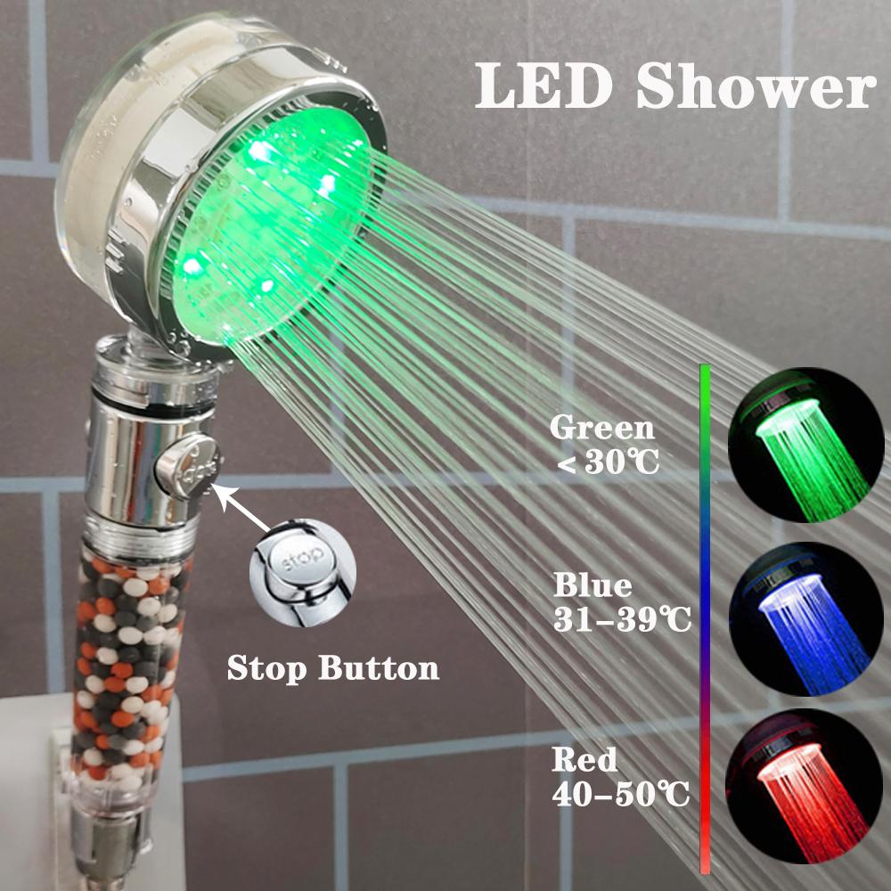 3/7 Colors Change LED Shower Head With Filter Temperature Control Colorful Spray Nozzle High Pressure Rainfall Bathroom Shower
3/7 Colors Change LED Shower Head With Filter Temperature Control Colorful Spray Nozzle High Pressure Rainfall Bathroom Shower